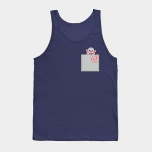 A cheerful monkey peeking out of a pocket Tank Top